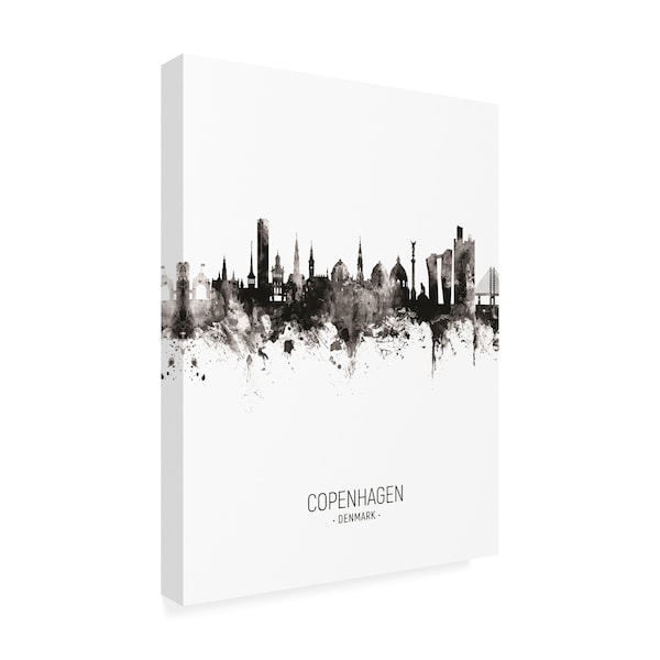 Michael Tompsett 'Copenhagen Denmark Skyline Portrait II' Canvas Art,24x32